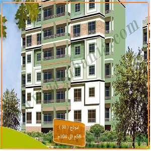 شقة فى مدينتى  103 م2 بحرى للايجار قانون جديد كود 36378