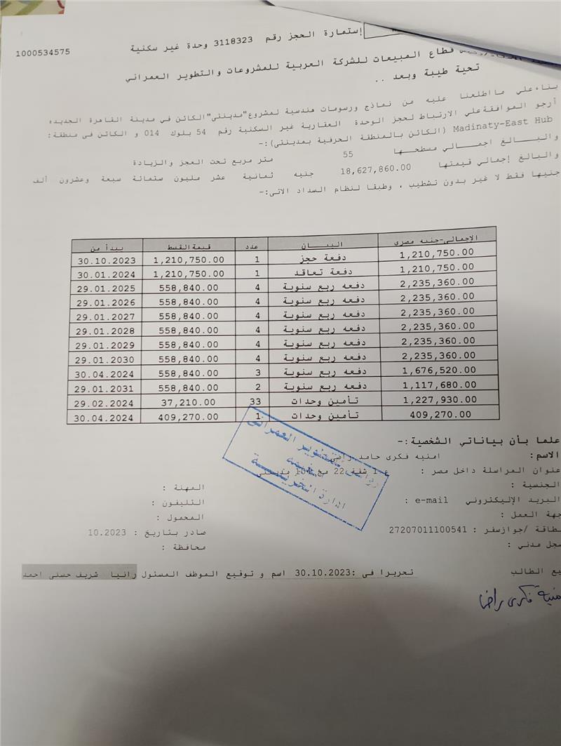 محل تجارى فى مدينتى  55 م2 للبيع تقسيط كود 49906