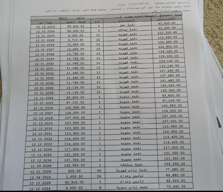 شقة فى مشروع نور - حدائق العاصمة الادارية 67 م2 بحرى للبيع تقسيط كود 50076