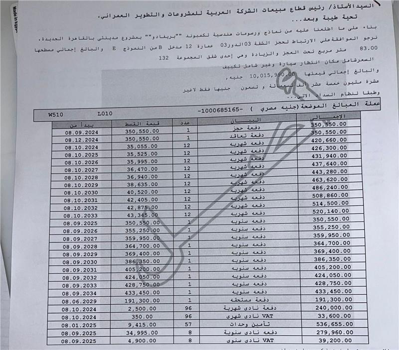 شقة فى مدينتى  80 م2 غربي وقبلي للبيع تقسيط كود 50831
