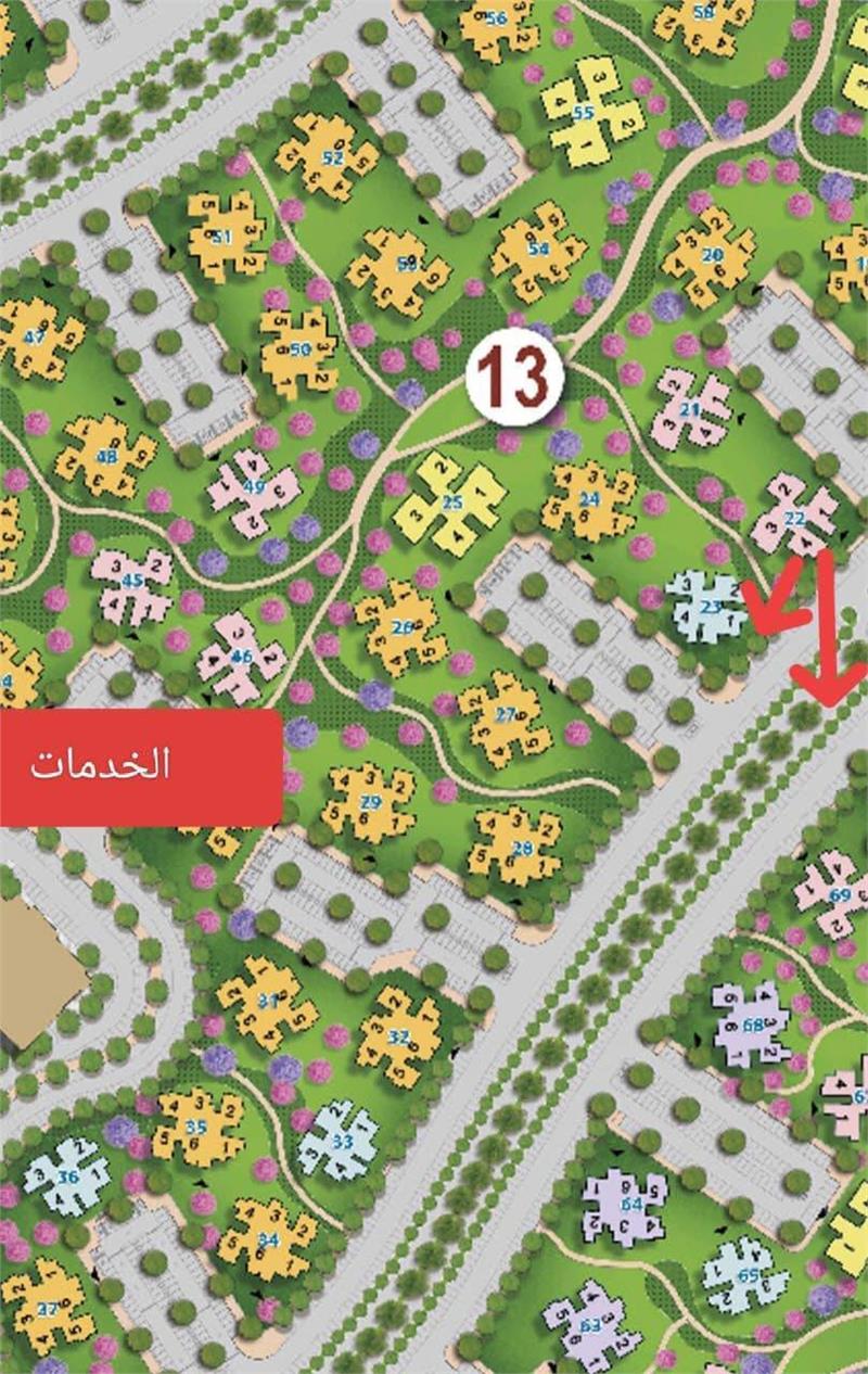 شقة فى مشروع نور - حدائق العاصمة الادارية 121 م2 غربي وقبلي للبيع تقسيط كود 51296