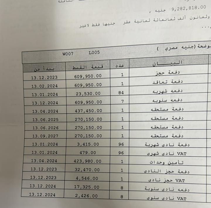 شقة فى مدينتى  180 م2 بحرى للبيع تقسيط كود 51356