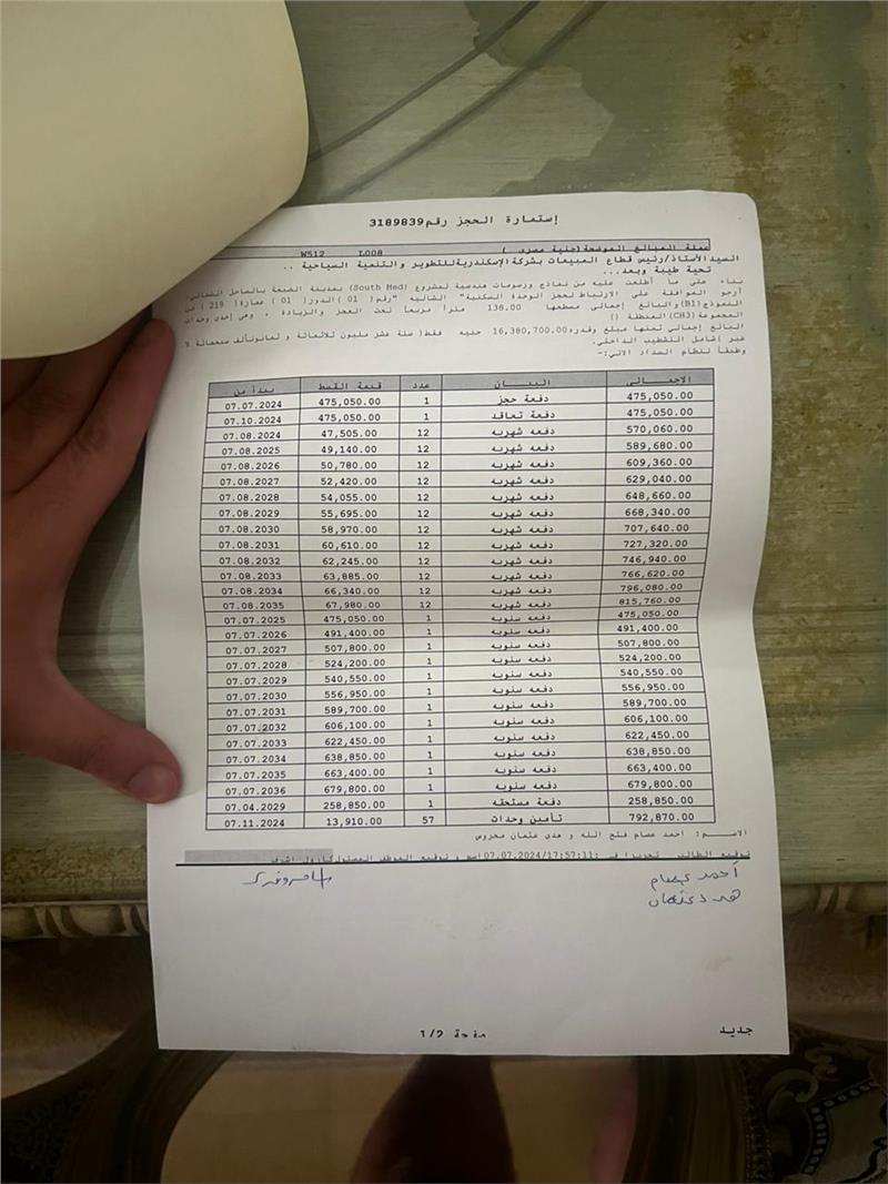 شالية فى ساوث ميد 138 م2 شرقى للبيع تقسيط كود 51616