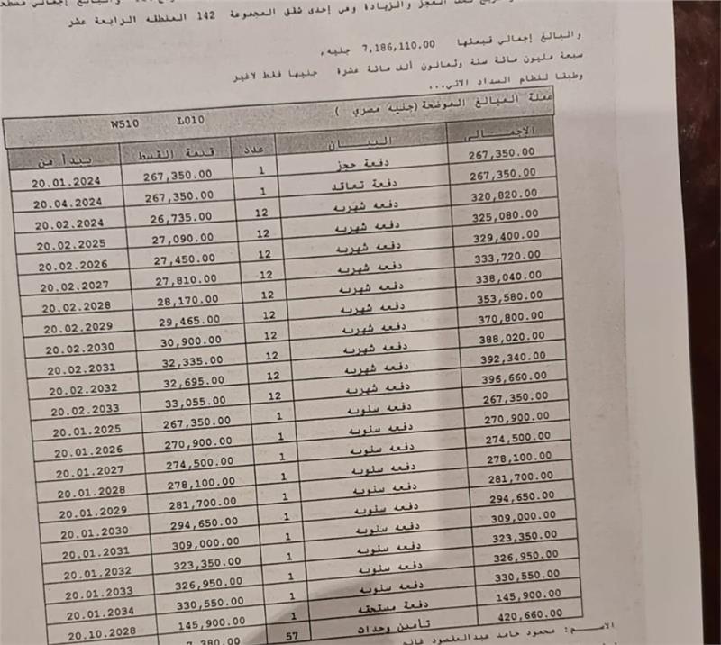 شقة فى مدينتى  116 م2 قبلى للبيع تقسيط كود 51711