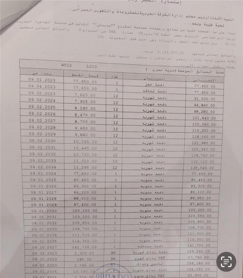شقة فى مدينتى  65 م2 غربى للبيع تقسيط كود 51783