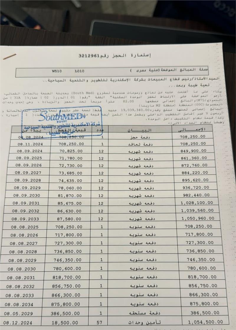شالية فى ساوث ميد 82 م2 بحرى للبيع تقسيط كود 52425