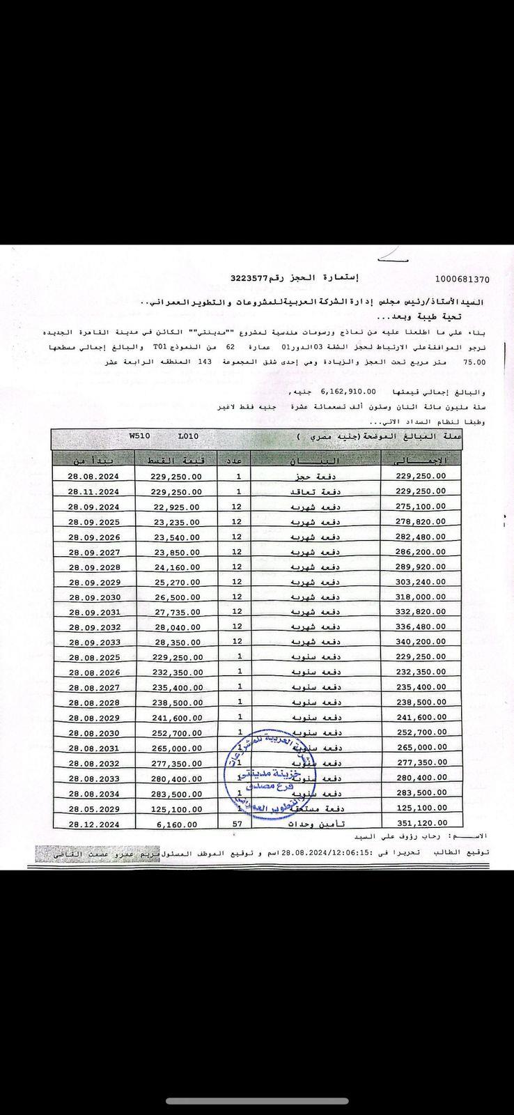 شقة فى مدينتى  75 م2 بحرى للبيع تقسيط كود 52619