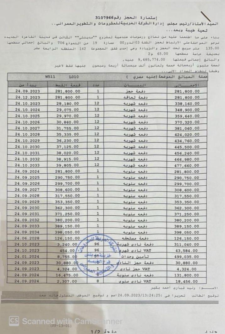 شقة فى مدينتى  135 م2 غربي وقبلي للبيع تقسيط كود 52668