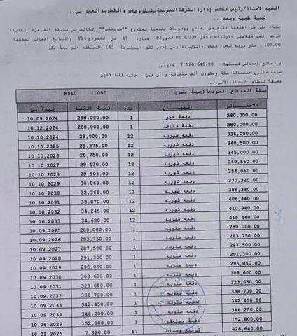 شقة فى مدينتى  107 م2 بحري وغربي للبيع تقسيط كود 52858