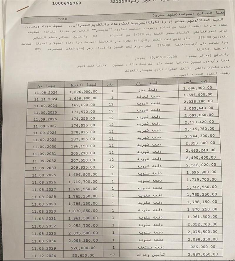 فيلا فى مدينتى  326 م2 شرقي وغربي للبيع تقسيط كود 53014