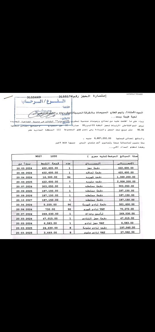 شقة فى مدينة الرحاب  90 م2 قبلى للبيع تقسيط كود 53153