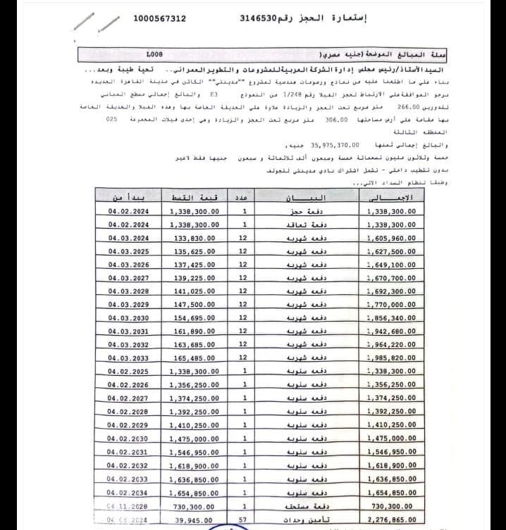 فيلا فى مدينتى  306 م2 شرقي وغربي للبيع تقسيط كود 53389