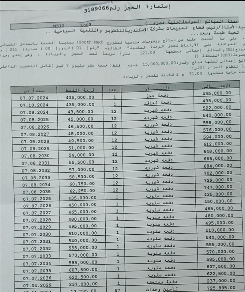 شالية فى ساوث ميد 121 م2 بحري وشرقي للبيع تقسيط كود 53563