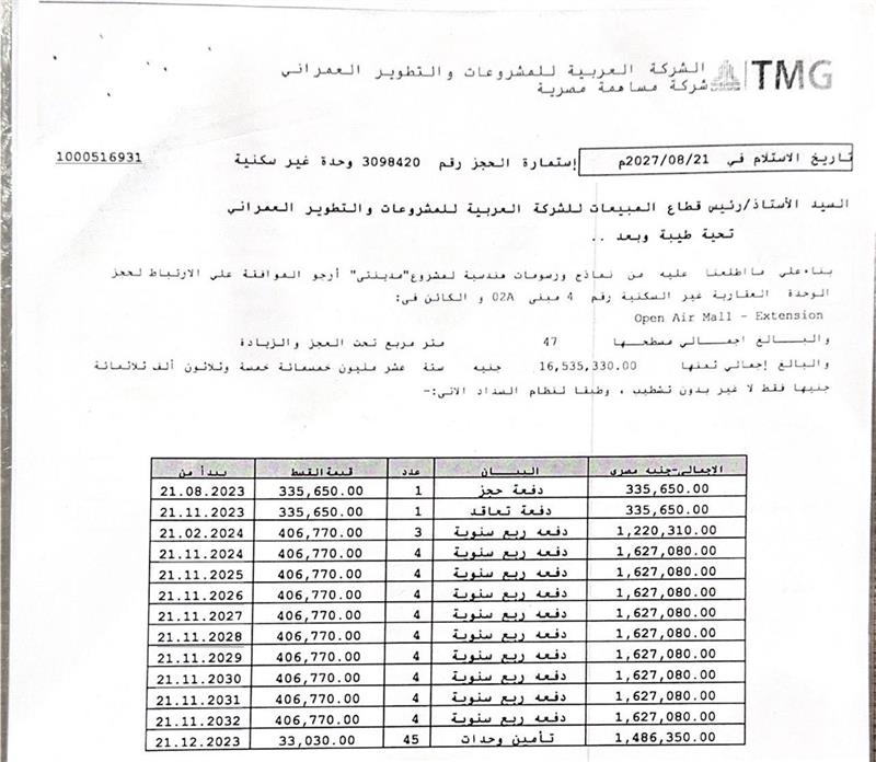 محل تجارى فى مدينتى  47 م2 للبيع تقسيط كود 53758