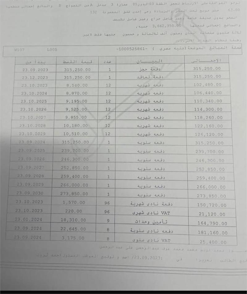 شقة فى مدينتى  63 م2 بحرى للبيع تقسيط كود 54132