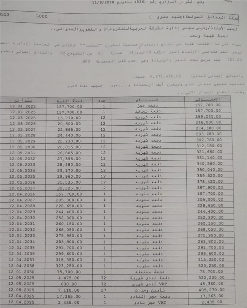 شقة فى العاصمة الادارية الجديدة 101 م2 شرقى للبيع تقسيط كود 55365